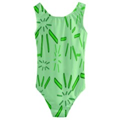 Electric Lime Kids  Cut-out Back One Piece Swimsuit by Janetaudreywilson