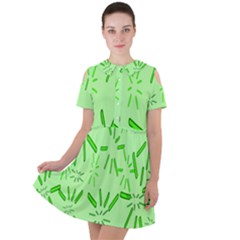 Electric Lime Short Sleeve Shoulder Cut Out Dress  by Janetaudreywilson