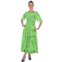 Electric Lime Shoulder Straps Boho Maxi Dress 