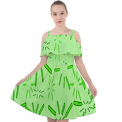 Electric Lime Cut Out Shoulders Chiffon Dress by Janetaudreywilson