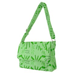 Electric Lime Full Print Messenger Bag (m) by Janetaudreywilson