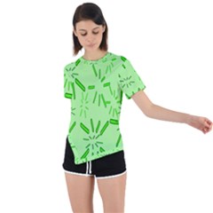 Electric Lime Asymmetrical Short Sleeve Sports Tee by Janetaudreywilson