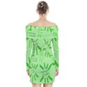 Electric Lime Long Sleeve Off Shoulder Dress View2