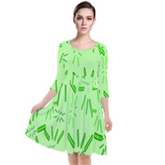 Electric Lime Quarter Sleeve Waist Band Dress by Janetaudreywilson