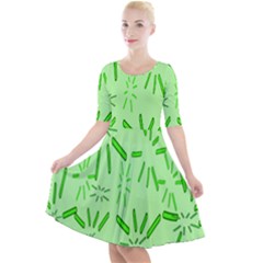 Electric Lime Quarter Sleeve A-line Dress by Janetaudreywilson