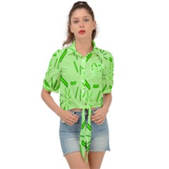 Electric Lime Tie Front Shirt  by Janetaudreywilson