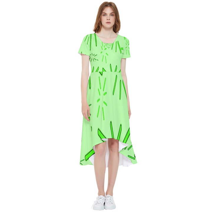 Electric Lime High Low Boho Dress