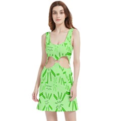 Electric Lime Velvet Cutout Dress by Janetaudreywilson