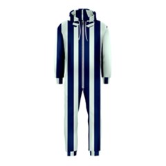 Navy In Vertical Stripes Hooded Jumpsuit (kids) by Janetaudreywilson