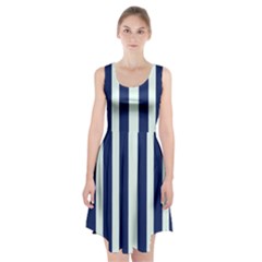 Navy In Vertical Stripes Racerback Midi Dress by Janetaudreywilson