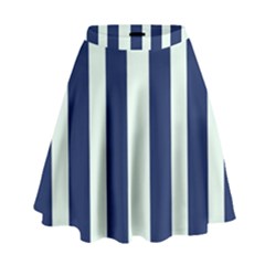 Navy In Vertical Stripes High Waist Skirt by Janetaudreywilson