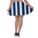 Navy in Vertical Stripes Velvet Skater Skirt View2