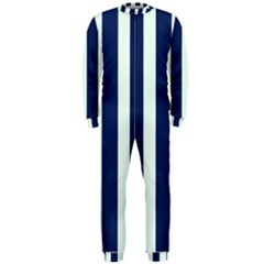 Navy In Vertical Stripes Onepiece Jumpsuit (men)  by Janetaudreywilson