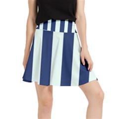 Navy In Vertical Stripes Waistband Skirt by Janetaudreywilson