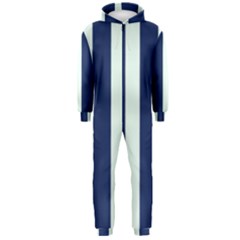 Navy In Vertical Stripes Hooded Jumpsuit (men)  by Janetaudreywilson