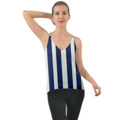 Navy In Vertical Stripes Chiffon Cami by Janetaudreywilson