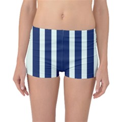 Navy In Vertical Stripes Boyleg Bikini Bottoms by Janetaudreywilson