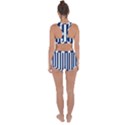 Navy in Vertical Stripes Racerback Boyleg Bikini Set View2