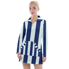 Navy In Vertical Stripes Women s Long Sleeve Casual Dress by Janetaudreywilson