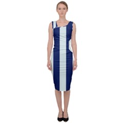 Navy In Vertical Stripes Sleeveless Pencil Dress by Janetaudreywilson