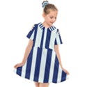 Navy in Vertical Stripes Kids  Short Sleeve Shirt Dress View1