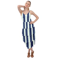 Navy In Vertical Stripes Layered Bottom Dress by Janetaudreywilson