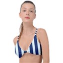 Navy in Vertical Stripes Knot Up Bikini Top View1