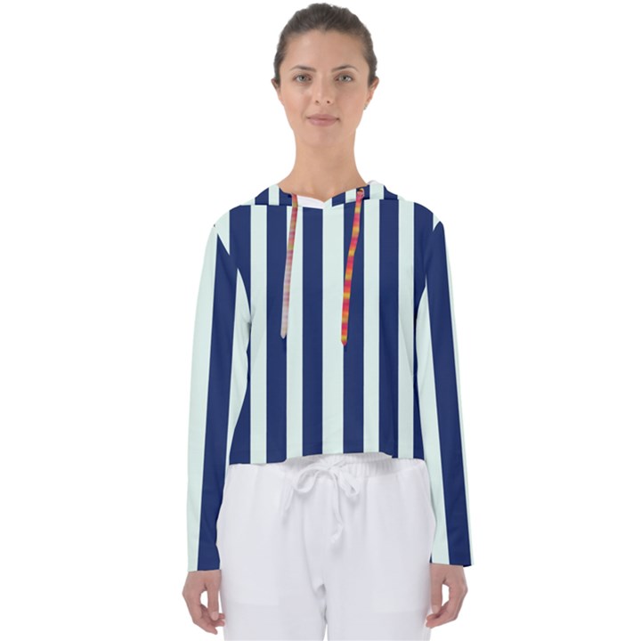 Navy in Vertical Stripes Women s Slouchy Sweat