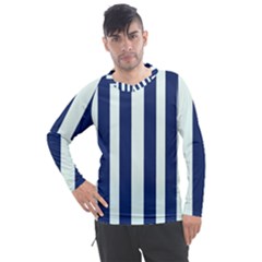 Navy In Vertical Stripes Men s Pique Long Sleeve Tee