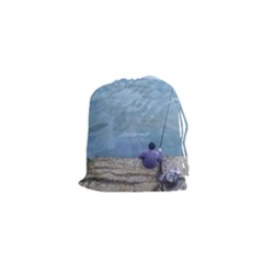 Senior Man Fishing At River, Montevideo, Uruguay001 Drawstring Pouch (xs) by dflcprintsclothing