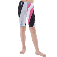 Abstract Space Pattern Design Kids  Mid Length Swim Shorts by brightlightarts