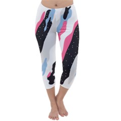 Abstract Space Pattern Design Capri Winter Leggings 