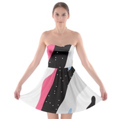 Abstract Space Pattern Design Strapless Bra Top Dress by brightlightarts