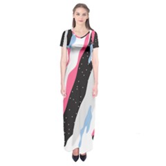 Abstract Space Pattern Design Short Sleeve Maxi Dress by brightlightarts