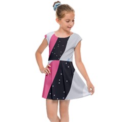 Abstract Space Pattern Design Kids  Cap Sleeve Dress by brightlightarts