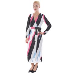 Abstract Space Pattern Design Velvet Maxi Wrap Dress by brightlightarts