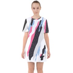 Abstract Space Pattern Design Sixties Short Sleeve Mini Dress by brightlightarts