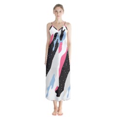 Abstract Space Pattern Design Button Up Chiffon Maxi Dress by brightlightarts