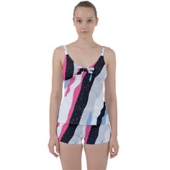 Abstract Space Pattern Design Tie Front Two Piece Tankini by brightlightarts