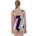 Abstract Space Pattern Design Twist Front Tankini Set View2