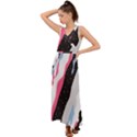 Abstract Space Pattern Design V-Neck Chiffon Maxi Dress View1