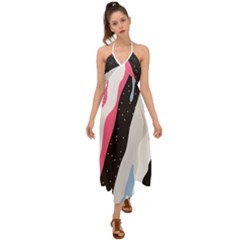 Abstract Space Pattern Design Halter Tie Back Dress  by brightlightarts