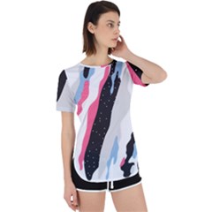 Abstract Space Pattern Design Perpetual Short Sleeve T-shirt by brightlightarts