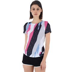 Abstract Space Pattern Design Back Cut Out Sport Tee by brightlightarts