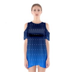 Abstract Stars Pattern Shoulder Cutout One Piece Dress by brightlightarts