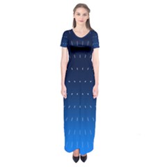 Abstract Stars Pattern Short Sleeve Maxi Dress by brightlightarts