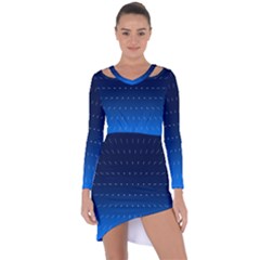 Abstract Stars Pattern Asymmetric Cut-out Shift Dress by brightlightarts