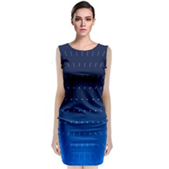 Abstract Stars Pattern Sleeveless Velvet Midi Dress