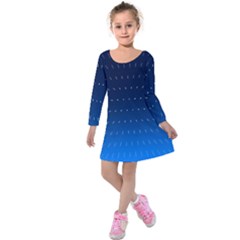 Abstract Stars Pattern Kids  Long Sleeve Velvet Dress