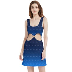 Abstract Stars Pattern Velvet Cutout Dress by brightlightarts